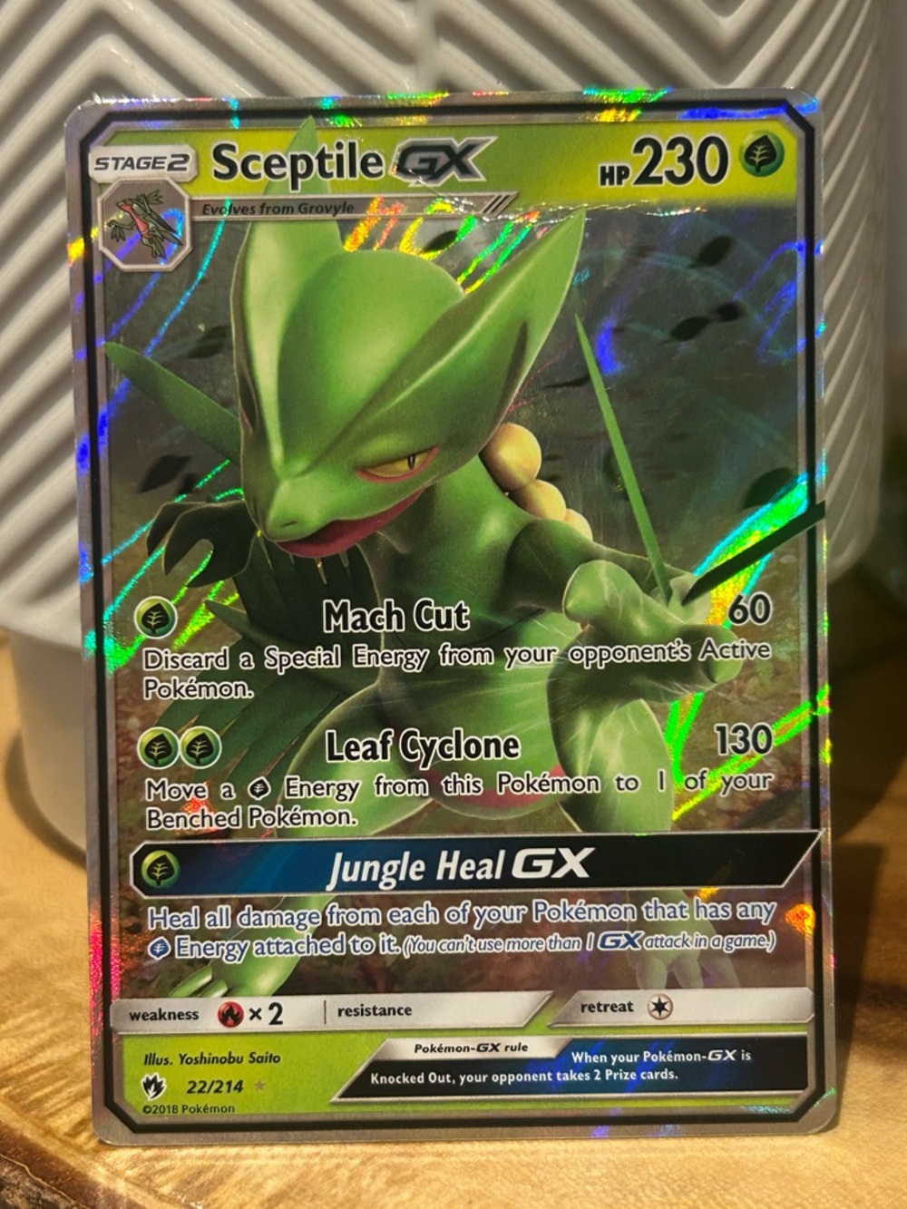 Pokémon Sceptile GX 2018 Holo Rare, Full Art, Collectible, Fan Favorite